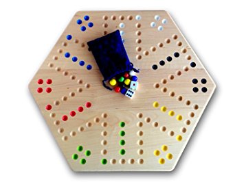 Maple Hand Painted 16" Aggravation (Wahoo) Game Board, Double-sided