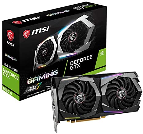 MSI Gaming GeForce GTX 1660 Ti 192-bit HDMI/DP 6GB GDRR6 HDCP Support DirectX 12 Dual Fan VR Ready OC Graphics Card (GTX 1660 Ti Gaming 6G)