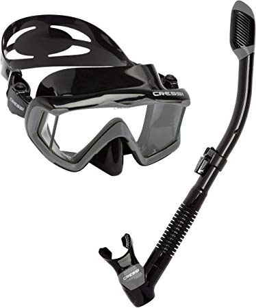 Cressi Panoramic Wide View Mask & Dry Snorkel Kit for Snorkeling, Scuba Diving | Pano 3 & Supernova Dry: designed in Italy