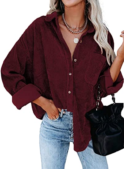 Dokotoo Womens Classic Plaid Color Block Button Down Boyfriend Long Sleeve Shirts Blouses Tops