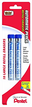 Pentel PDE1BP2 Refill Eraser for AL, AX and PD Pencil Series 5 pieces per Tube, (2x tubes) White