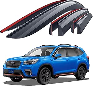 Goodyear shatterproof Window Deflectors for Subaru Forester 2019-2024 Base, Premium, Tape-on Rain Guards, Window Visors, Vent Deflector Visor, Car Accessories, 6 pcs. - GY008702