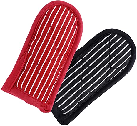 Buzhan Striped Cast Iron Skillet Handle Cover, Durable Pot Holder Sleeve, Heat Resistant Machine Washable Handle Mitts