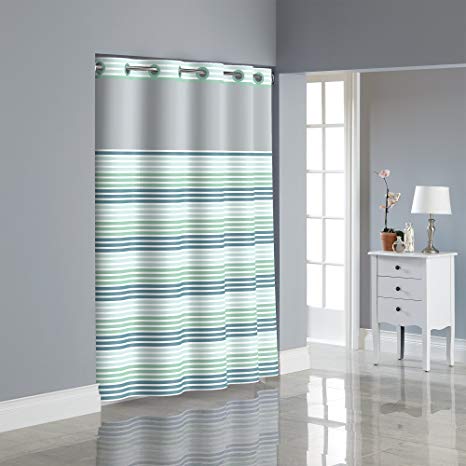 Hookless RBH40MY057 Ombre Stripe Curtain - Multi colored Blue (Blue Haze)