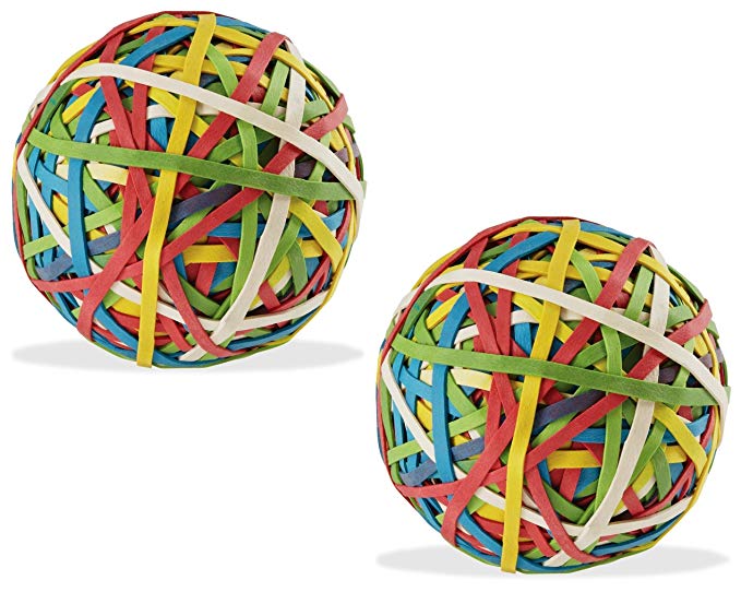 Assorted Color Rubber Band Ball (135 gm x 2) for DIY, Arts & Crafts, Document Organizing - Pack of 2