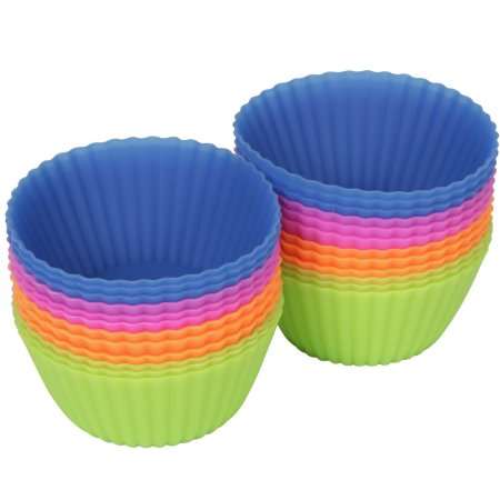 Vmargera® 24-pack Reusable Silicone Baking Cups / Cupcake Liners
