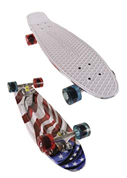 MoBoard Graphic Complete Skateboard | Pro/Beginner | 22 inch Classic Style Mini Cruiser Board with Interchangeable Wheels