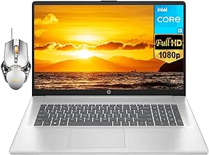 HP 17.3" Business Laptop, FHD Display, Intel 8-Core i3-N305 Processor, 32GB RAM, 1TB SSD, Intel UHD Graphics, Fingerprint, Anti-Glare, WiFi 6, Thin & Light, Windows 11 H