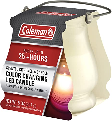 Coleman Color Changing LED Citronella Outdoor Scented Candle Boxed - 8 oz