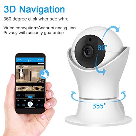 NewPal Security Camera,WiFi Baby Monitor,Wireless pet Camera 1080P with 355 Degree Vision,2 Way Talk, Night Vision, Motion Detection IP Camera for Home Security