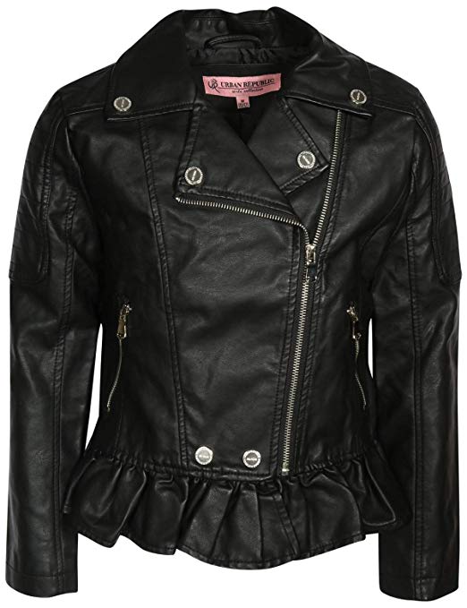 Urban Republic Toddler & Big Girls Faux Leather Motorcycle Moto Biker Jacket