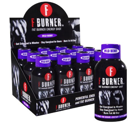 F BURNER Fat Burner Energy Shot - Wild Berry - 12 Pack of 2 oz shots