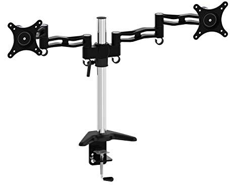 Jestik Breeze 2.0 Dual Monitor Arm, Holds up to 13-27" Screens, Weighting up to 17.7 lbs, VESA Compliant 75mm and 100mm, Model - JM-SAD08B