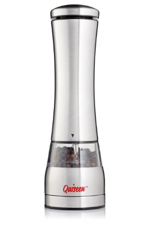 Quiseen Electric Stainless Steel Salt or Pepper Mill Grinder