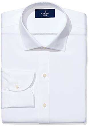 BUTTONED DOWN Men's Slim Fit Spread-Collar Solid Non-Iron Dress Shirt