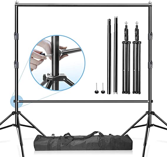 LimoStudio Heavy-Duty Backdrop Background Banner Stand, Cross Bar 9.5 ft Wide Background Stand 9.3 ft Tall, Professional 1.35" Thicker 3 Legs Stand with Carry Bag, AGG2954