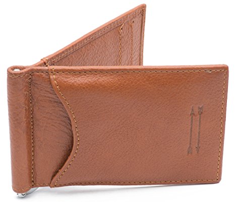 Premium Men's Full Grain Leather Money Clip Wallet with High Quality RFID Blocker – Slim Bifold Credit Card Holder