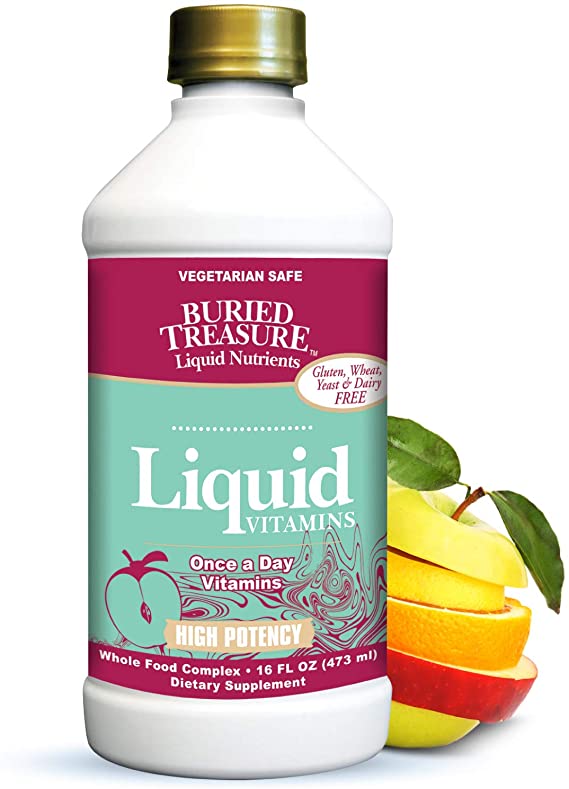 Buried Treasure High Potency Liquid Vitamins Full Spectrum Daily Essential Nutrients Liquid Formula 16 oz