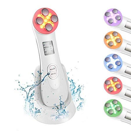 Face Lift Machine 5 in 1 Skin Tightening Device for Facial Lifting 6 Colors Lights for Face Massager Wrinkle Remove Skin Care Vibration Beauty Instrument
