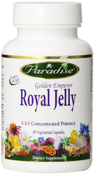 Paradise Herbs Vegetarian Capsules, Royal Jelly, 30 Count