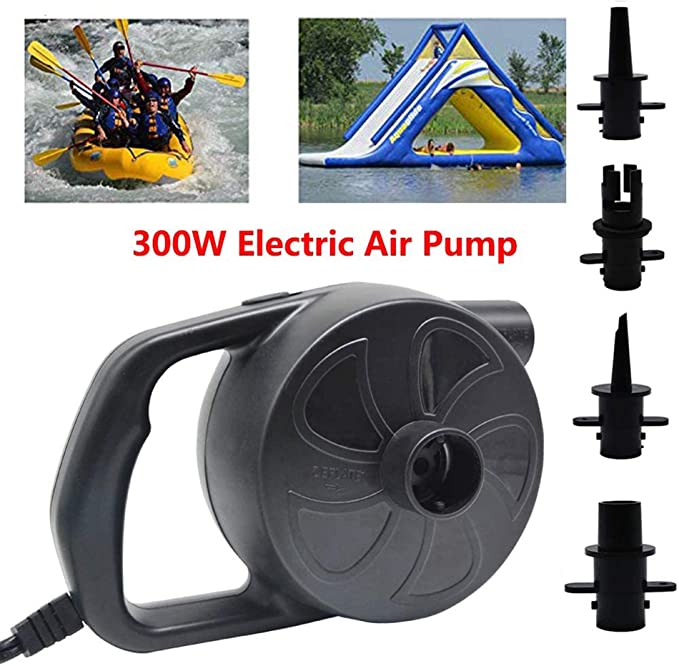 Air Pump for Inflatables Air Mattress Pump Air Bed Pool Toy Raft Boat Quick Electric Air Pump Black (AC Pump(300W))