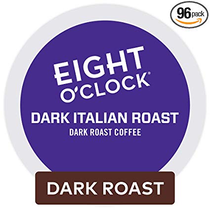 Eight O'Clock Coffee Dark Italian Roast, Single Serve Coffee K-Cup Pod, Dark Roast, 96