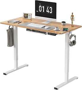 SANODESK Standing Desk Adjustable Height, 40x24 Inch Electric Standing Desk with Headphone Hook, Stand up Desk for Home Office Computer Desk，Handset with 4 Memory Presets and Charging Ports