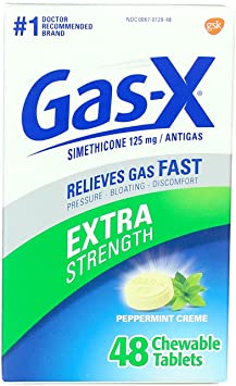 Gas-X Extra Strength Chewable Tablets, Peppermint, 48 Count