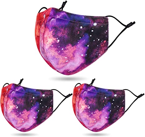 Face_Madks Washable and Reusable Mouth Cover,3 Pcs_Galaxy Red