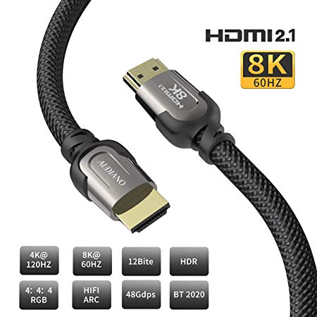 Certificated HDMI 2.1 Cable 100% Real 8K 4K 48Gbps Dolby Vision, HDCP 2.2  HDMI 2