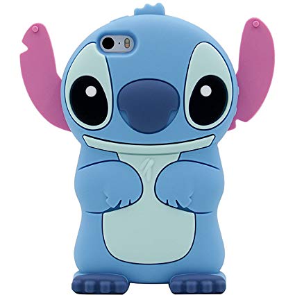 iPhone 6S Case, MC Fashion Cute 3D American Cartoon Stitch Protective Silicone Phone Case Compatible for Apple iPhone 6/6S (Blue)