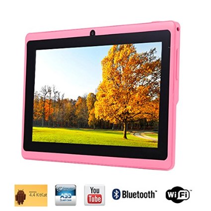 Tagital® 7'' Quad Core Android 4.4 KitKat Tablet PC, Bluetooth, Dual Camera, Netflix, Skype, 3D Game Supported (Pink)