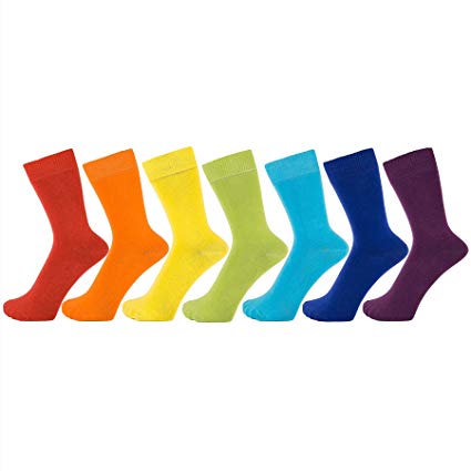 ZAKIRA Finest Combed Cotton Dress Socks in Plain Vivid Colours for Men, Women