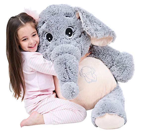 IKASA 39" Giant Elephant Stuffed Animal Plush Toys Gifts for Kids Girlfriend
