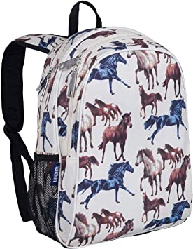 Wildkin Kids 15 Inch Backpack for Boys and Girls, Perfect Size for Preschool, Kindergarten and Elementary School, 600-Denier Polyester Fabric Backpacks, BPA-free, Olive Kids (Horse Dreams)