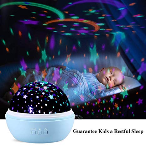 TekHome 2019 New Star Lights Projector for Kids, LED 360° Rotating Ocean Baby Night Light Projector, Toys for 3-12 Year Old Girls Boys, Best Birthday Gifts, 2 Themes, 8 Colours, 48 Effects, Blue.