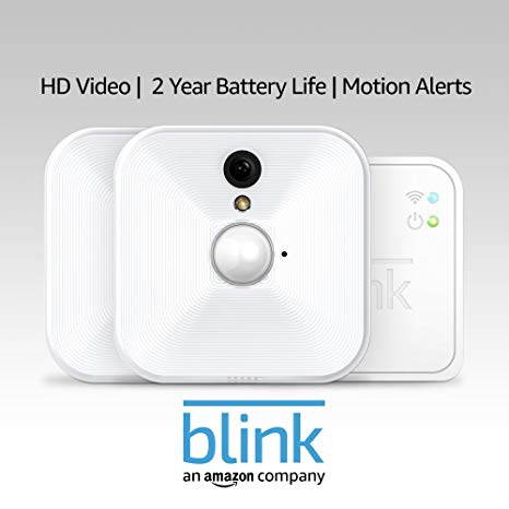 Blink Home Security Camera System, Wireless, Motion Detection, iOS & Android App, HD Video, 1 Year Battery Life, Free Cloud Storage - 2 Camera Bundle