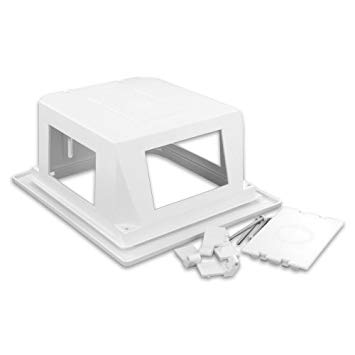 Leviton 47617-REB Recessed Entertainment Box Includes Low Profile Frame, White