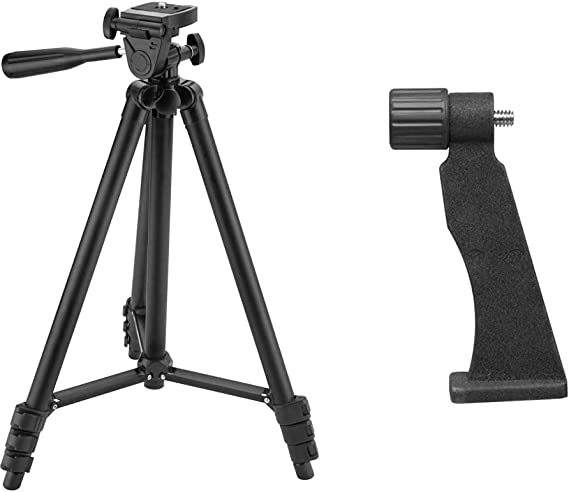 BARSKA AF12440 Digital Tripod with Carrying Case Extendable to 40"" for Spotting Scopes, Binoculars, Cameras, etc, Black & Binocular Tripod Adaptor