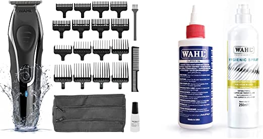 Wahl Aqua Blade Stubble & Beard Trimmer, Trimmers for Men & Wahl Blade Maintenance Kit, Clipper Oil and Hygiene Spray, Maintenance Set for Blades, Suitable for Hair Clipper and Trimmer Blades