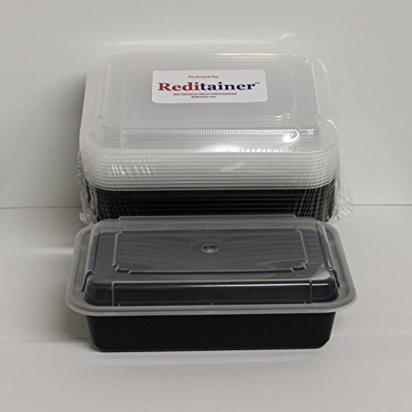 Reditainer Food Storage Containers with Lids (15, 6" X 8" Medium)
