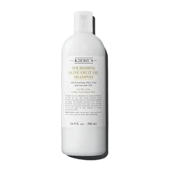 Kiehl's Nourishing Olive Fruit Oil Shampoo, Moisturizing Hair Shampoo for Dry & Damaged Hair, Leaves Hair Soft and Shiny, Restores Shine, with Avocado Oil & Lemon Oil