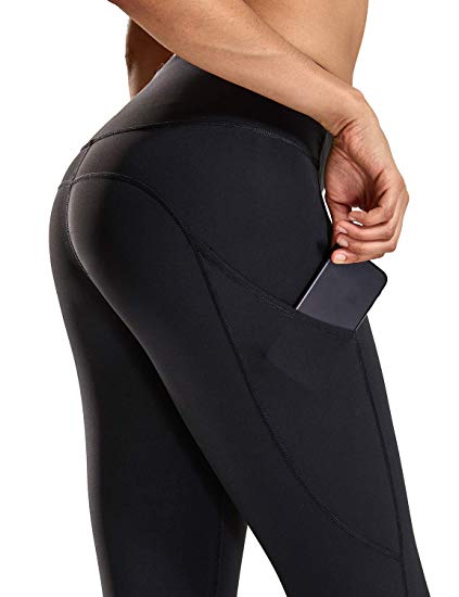 CRZ YOGA Women's Naked Feeling High-Rise Tight Training Yoga Leggings with Out Pocket -19"/25''