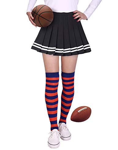 HDE Womens College Color Striped Socks Extra Long OTK University Team Spirit Fan