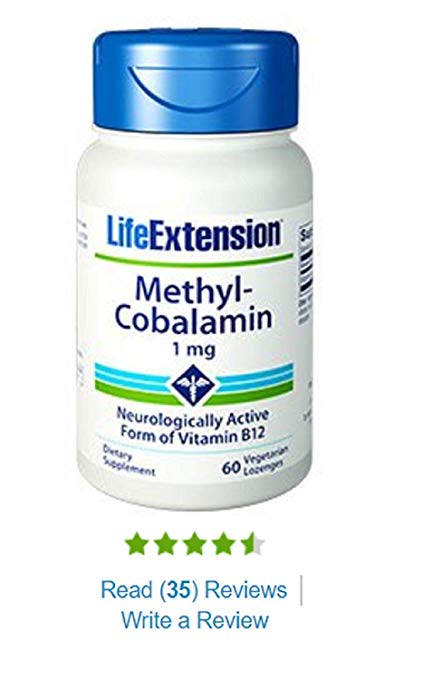 Life Extension Methylcobalamin, 1 Mg Lozenges, 60-Count