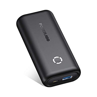 Poweradd EnergyCell 10000mAh Portable Charger Ultra-Compact Size Universal External Power Bank Compatible with iPhone, iPad, Samsung, Huawei and More-Black