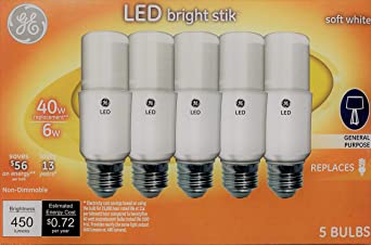 5-Pack LED Bright stik 40w Soft White