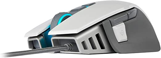 Corsair M65 RGB Elite Tunable FPS Gaming Mouse, White, Backlit RGB LED, 18000 DPI, Optical