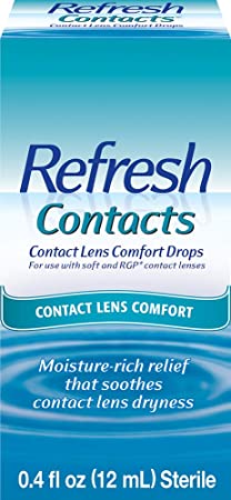Refresh Contacts Contact Lens Comfort Drops, 0.4 fl oz (12mL) Sterile