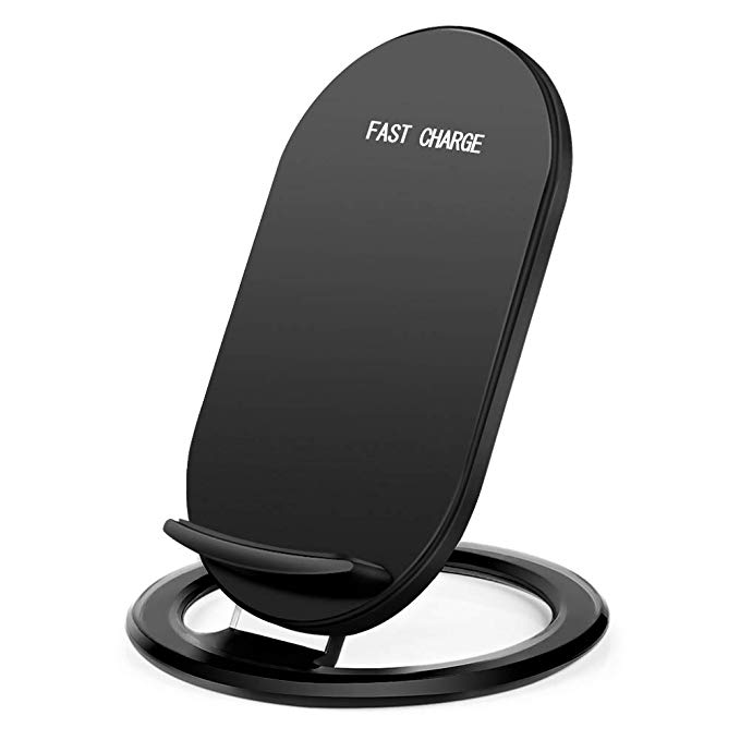 Hootech iPhone X Wireless Charger, QI Fast Wireless Charging Pad Stand, Standard Charge for Samsung Galaxy Note 8 S9 Plus S8 Plus S8 S7 S7 Edge Note 5, Standard Charge for iPhone X iPhone 8/8 Plus